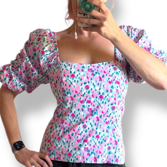 Lilly Pulitzer Set NEW Hottie Dottie Suzie Skirt Bitsy Top Puff Sleeve two piece - Picture 3 of 16